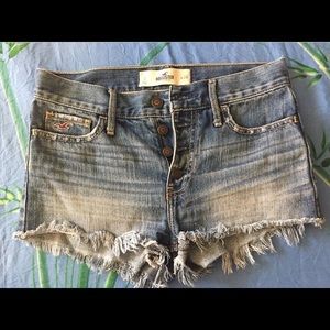 Hollister High Waist Cut Off Short Shorts